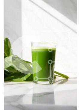 Σετ των 2 Intra Συλλεκτικό Ξύλινο Παζλ Plywood  4mm - Πράσινο Smoothie σε μαρμάρινο πάγκο Σε Ξύλινο Κουτί - Διαστάσεις: 10x10 cm – 25 κομμάτια