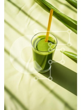 Σετ των 2 Intra Συλλεκτικό Ξύλινο Παζλ Plywood  4mm - Πράσινο Smoothie σε διαφανές ποτήρι με κίτρινο καλαμάκι Σε Ξύλινο Κουτί - Διαστάσεις: 10x10 cm – 25 κομμάτια