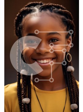 Intra Συλλεκτικό Ξύλινο Παζλ Plywood  4mm - Χαμογελώντας νεαρή κοπέλα με πλεγμένα μαλλιά Σε Ξύλινο Κουτί - Διαστάσεις Puzzle: 10x10 cm – 25 κομμάτια