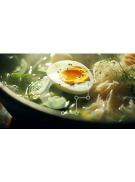 Σετ των 2 Intra Συλλεκτικό Ξύλινο Παζλ Plywood  4mm - Μπολ Νουντλς σούπας με μαλακό βραστό αυγό Σε Ξύλινο Κουτί - Διαστάσεις: 10x10 cm – 25 κομμάτια