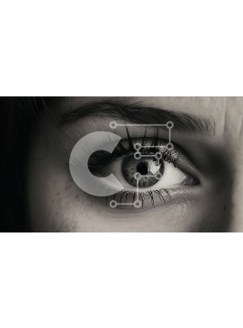 Σετ των 2 Intra Συλλεκτικό Ξύλινο Παζλ Plywood  4mm - Κοντινό πλάνο ενός ανθρώπινου ματιού Σε Ξύλινο Κουτί - Διαστάσεις: 10x10 cm – 25 κομμάτια