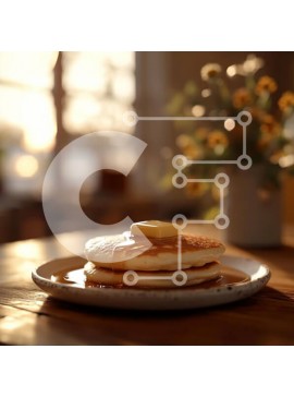 Σετ των 2 Intra Συλλεκτικό Ξύλινο Παζλ Plywood  4mm - Αφράτες τηγανίτες με σιρόπι και βούτυρο Σε Ξύλινο Κουτί - Διαστάσεις: 10x10 cm – 25 κομμάτια