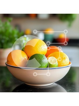 Σετ των 2 Intra Συλλεκτικό Ξύλινο Παζλ Plywood  4mm - Μπολ με εσπεριδοειδή σε ανακλαστική επιφάνεια Σε Ξύλινο Κουτί - Διαστάσεις: 10x10 cm – 25 κομμάτια