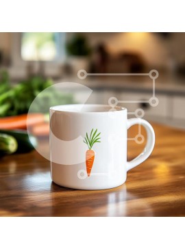 Σετ των 2 Intra Συλλεκτικό Ξύλινο Παζλ Plywood  4mm - Κούπα καρότου σε πάγκο κουζίνας Σε Ξύλινο Κουτί - Διαστάσεις: 10x10 cm – 25 κομμάτια