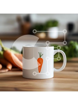 Σετ των 2 Intra Συλλεκτικό Ξύλινο Παζλ Plywood  4mm - Κούπα καφέ με καρότο εικονογράφηση Σε Ξύλινο Κουτί - Διαστάσεις: 10x10 cm – 25 κομμάτια