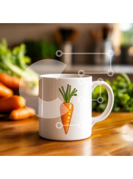 Σετ των 2 Intra Συλλεκτικό Ξύλινο Παζλ Plywood  4mm - Κούπα καρότου σε φωτεινό σκηνικό κουζίνας Σε Ξύλινο Κουτί - Διαστάσεις: 10x10 cm – 25 κομμάτια