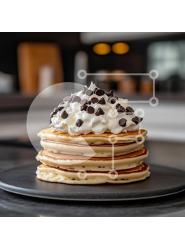 Σετ των 2 Intra Συλλεκτικό Ξύλινο Παζλ Plywood  4mm - Λαχταριστές τηγανίτες με σαντιγί και τσιπς σοκολάτας Σε Ξύλινο Κουτί - Διαστάσεις: 10x10 cm – 25 κομμάτια