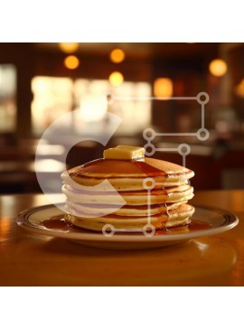 Σετ των 2 Intra Συλλεκτικό Ξύλινο Παζλ Plywood  4mm - Νόστιμη στοίβα από τηγανίτες με σιρόπι σφενδάμου Σε Ξύλινο Κουτί - Διαστάσεις: 10x10 cm – 25 κομμάτια