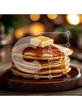 Σετ των 2 Intra Συλλεκτικό Ξύλινο Παζλ Plywood  4mm - Στοίβα από αφράτες τηγανίτες με βούτυρο και σιρόπι Σε Ξύλινο Κουτί - Διαστάσεις: 10x10 cm – 25 κομμάτια