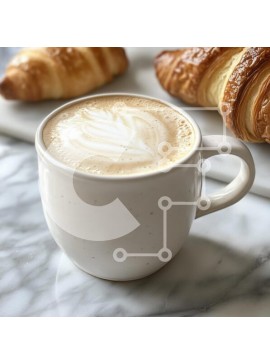 Σετ των 2 Intra Συλλεκτικό Ξύλινο Παζλ Plywood  4mm - Latte Art με κρουασάν Σε Ξύλινο Κουτί - Διαστάσεις: 10x10 cm – 25 κομμάτια