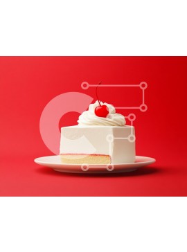 Σετ των 2 Intra Συλλεκτικό Ξύλινο Παζλ Plywood  4mm - Φέτα κέικ με κεράσι στην κορυφή Σε Ξύλινο Κουτί - Διαστάσεις: 10x10 cm – 25 κομμάτια