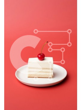 Σετ των 2 Intra Συλλεκτικό Ξύλινο Παζλ Plywood  4mm - Φέτα κέικ με κεράσι Σε Ξύλινο Κουτί - Διαστάσεις: 10x10 cm – 25 κομμάτια