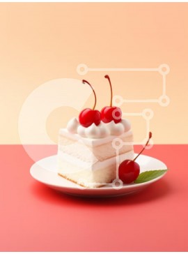 Σετ των 2 Intra Συλλεκτικό Ξύλινο Παζλ Plywood  4mm - Φέτα κέικ με κεράσια και σαντιγί Σε Ξύλινο Κουτί - Διαστάσεις: 10x10 cm – 25 κομμάτια
