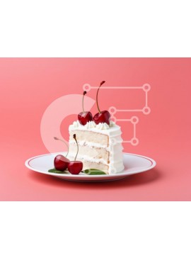 Σετ των 2 Intra Συλλεκτικό Ξύλινο Παζλ Plywood  4mm - Φέτα κέικ με κεράσια Σε Ξύλινο Κουτί - Διαστάσεις: 10x10 cm – 25 κομμάτια