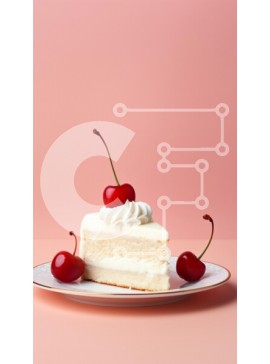 Intra Συλλεκτικό Ξύλινο Παζλ Plywood  4mm - Νόστιμη φέτα κέικ με κεράσια Σε Ξύλινο Κουτί - Διαστάσεις: 10x10 cm – 25 κομμάτια