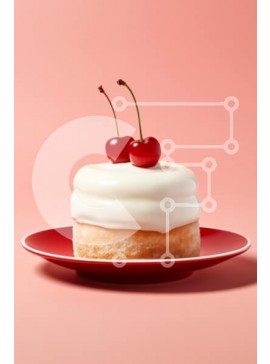 Σετ των 2 Intra Συλλεκτικό Ξύλινο Παζλ Plywood  4mm - Λαχταριστό κέικ με κεράσια Σε Ξύλινο Κουτί - Διαστάσεις: 10x10 cm – 25 κομμάτια