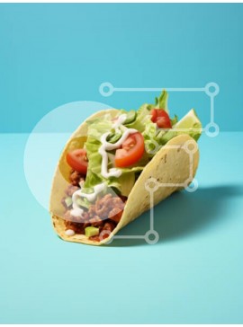 Σετ των 2 Intra Συλλεκτικό Ξύλινο Παζλ Plywood  4mm - Taco με φρέσκα συστατικά σε μπλε φόντο Σε Ξύλινο Κουτί - Διαστάσεις: 10x10 cm – 25 κομμάτια