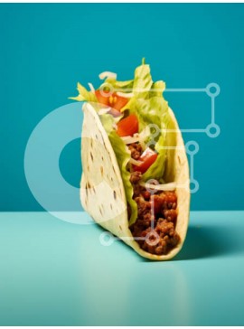 Σετ των 2 Intra Συλλεκτικό Ξύλινο Παζλ Plywood  4mm - Taco με φρέσκα υλικά σε τιρκουάζ φόντο Σε Ξύλινο Κουτί - Διαστάσεις: 10x10 cm – 25 κομμάτια