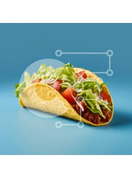 Σετ των 2 Intra Συλλεκτικό Ξύλινο Παζλ Plywood  4mm - Taco με φρέσκα υλικά σε μπλε φόντο Σε Ξύλινο Κουτί - Διαστάσεις: 10x10 cm – 25 κομμάτια