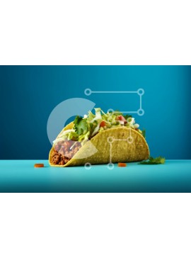 Σετ των 2 Intra Συλλεκτικό Ξύλινο Παζλ Plywood  4mm - Taco με φρέσκα συστατικά σε μπλε φόντο Σε Ξύλινο Κουτί - Διαστάσεις: 10x10 cm – 25 κομμάτια