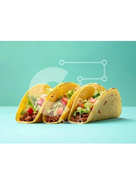 Σετ των 2 Intra Συλλεκτικό Ξύλινο Παζλ Plywood  4mm - Τρία Tacos γεμιστά με κιμά και φρέσκα λαχανικά Σε Ξύλινο Κουτί - Διαστάσεις: 10x10 cm – 25 κομμάτια