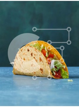 Σετ των 2 Intra Συλλεκτικό Ξύλινο Παζλ Plywood  4mm - Νόστιμο τάκο με φρέσκα υλικά Σε Ξύλινο Κουτί - Διαστάσεις: 10x10 cm – 25 κομμάτια