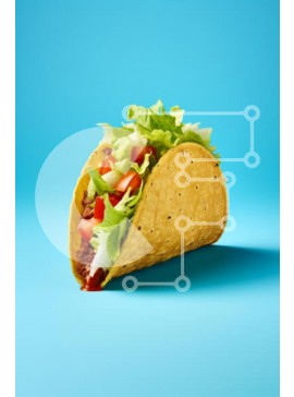 Σετ των 2 Intra Συλλεκτικό Ξύλινο Παζλ Plywood  4mm - Νόστιμο τάκο με φρέσκα υλικά σε μπλε φόντο Σε Ξύλινο Κουτί - Διαστάσεις: 10x10 cm – 25 κομμάτια