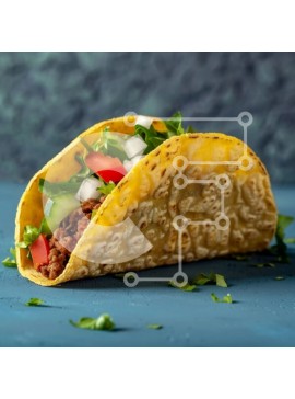 Σετ των 2 Intra Συλλεκτικό Ξύλινο Παζλ Plywood  4mm - Νόστιμο τάκο με φρέσκα λαχανικά Σε Ξύλινο Κουτί - Διαστάσεις: 10x10 cm – 25 κομμάτια