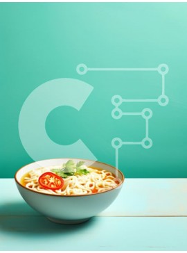 Σετ των 2 Intra Συλλεκτικό Ξύλινο Παζλ Plywood  4mm - Μπολ Νουντλς με τσίλι και κόλιανδρο Σε Ξύλινο Κουτί - Διαστάσεις: 10x10 cm – 25 κομμάτια