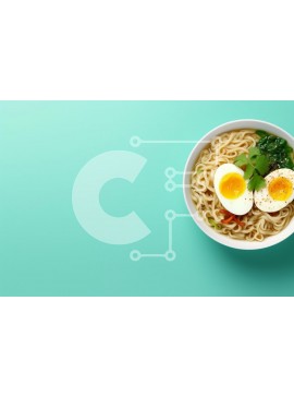 Σετ των 2 Intra Συλλεκτικό Ξύλινο Παζλ Plywood  4mm - Νόστιμο μπολ Ramen με μαλακά αυγά Σε Ξύλινο Κουτί - Διαστάσεις: 10x10 cm – 25 κομμάτια