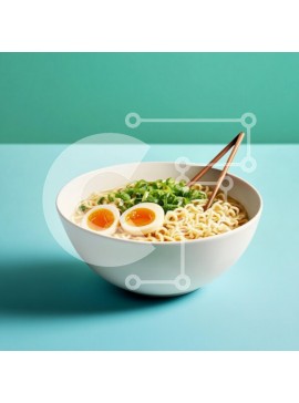 Σετ των 2 Intra Συλλεκτικό Ξύλινο Παζλ Plywood  4mm - Μπολ Ramen Noodles με μαλακά βραστά αυγά Σε Ξύλινο Κουτί - Διαστάσεις: 10x10 cm – 25 κομμάτια