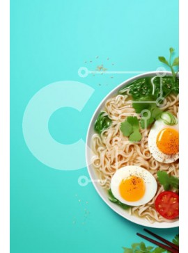 Σετ των 2 Intra Συλλεκτικό Ξύλινο Παζλ Plywood  4mm - Νόστιμα Noodles Ramen με αυγά και λαχανικά Σε Ξύλινο Κουτί - Διαστάσεις: 10x10 cm – 25 κομμάτια