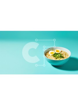 Σετ των 2 Intra Συλλεκτικό Ξύλινο Παζλ Plywood  4mm - Μπολ Ramen Noodles με βραστά αυγά και πράσινα κρεμμυδάκια Σε Ξύλινο Κουτί - Διαστάσεις: 10x10 cm – 25 κομμάτια