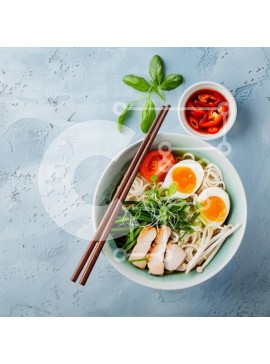 Σετ των 2 Intra Συλλεκτικό Ξύλινο Παζλ Plywood  4mm - Νόστιμο μπολ με νουντλς με γαρνιτούρες Σε Ξύλινο Κουτί - Διαστάσεις: 10x10 cm – 25 κομμάτια