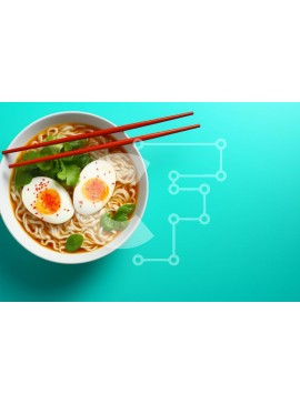 Σετ των 2 Intra Συλλεκτικό Ξύλινο Παζλ Plywood  4mm - Μπολ Ramen Noodles με μαλακά βραστά αυγά Σε Ξύλινο Κουτί - Διαστάσεις: 10x10 cm – 25 κομμάτια