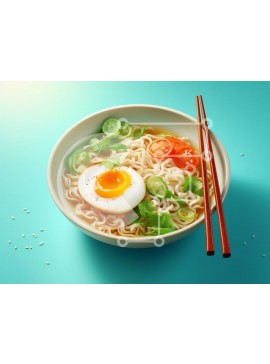 Σετ των 2 Intra Συλλεκτικό Ξύλινο Παζλ Plywood  4mm - Νόστιμο μπολ νουντλς με αυγό και λαχανικά Σε Ξύλινο Κουτί - Διαστάσεις: 10x10 cm – 25 κομμάτια