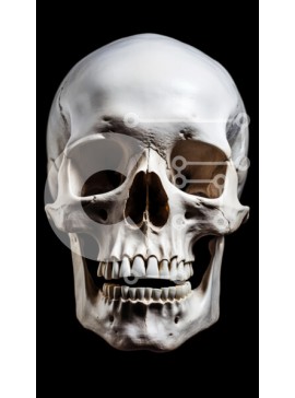 Intra Συλλεκτικό Ξύλινο Παζλ Plywood  4mm - Ανθρώπινο κρανίο σε μαύρο φόντο Σε Ξύλινο Κουτί - Διαστάσεις Puzzle: 10x10 cm – 25 κομμάτια