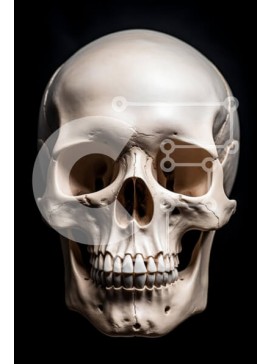 Intra Συλλεκτικό Ξύλινο Παζλ Plywood  4mm - Κοντινό πλάνο ανθρώπινου κρανίου Σε Ξύλινο Κουτί - Διαστάσεις Puzzle: 10x10 cm – 25 κομμάτια