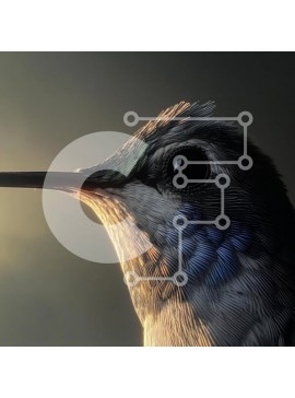 Intra Συλλεκτικό Ξύλινο Παζλ Plywood  4mm - Κοντινό πλάνο ενός κολιμπρί Σε Ξύλινο Κουτί - Διαστάσεις: 10x10 cm – 25 κομμάτια