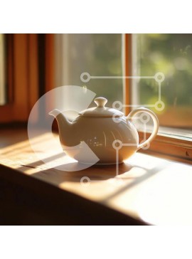 Intra Συλλεκτικό Ξύλινο Παζλ Plywood  4mm - Λευκή τσαγιέρα σε ξύλινο περβάζι Σε Ξύλινο Κουτί - Διαστάσεις Puzzle: 10x10 cm – 25 κομμάτια