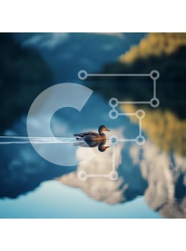 Intra Συλλεκτικό Ξύλινο Παζλ Plywood  4mm - Πάπια που γλιστρά σε μια ήρεμη λίμνη Σε Ξύλινο Κουτί - Διαστάσεις: 10x10 cm – 25 κομμάτια