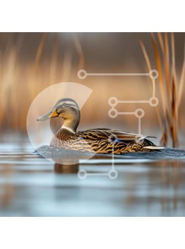 Intra Συλλεκτικό Ξύλινο Παζλ Plywood  4mm - Πάπια που κολυμπά σε ήρεμο νερό Σε Ξύλινο Κουτί - Διαστάσεις: 10x10 cm – 25 κομμάτια