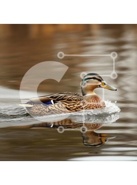 Intra Συλλεκτικό Ξύλινο Παζλ Plywood  4mm - Πάπια που κολυμπά σε ήρεμο νερό Σε Ξύλινο Κουτί - Διαστάσεις: 10x10 cm – 25 κομμάτια