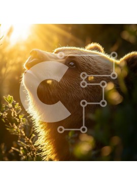 Intra Συλλεκτικό Ξύλινο Παζλ Plywood  4mm - Αρκούδα στο φως του ήλιου Σε Ξύλινο Κουτί - Διαστάσεις: 10x10 cm – 25 κομμάτια