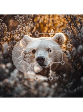 Intra Συλλεκτικό Ξύλινο Παζλ Plywood  4mm - Αρκούδα στο παγωμένο φύλλωμα Σε Ξύλινο Κουτί - Διαστάσεις: 10x10 cm – 25 κομμάτια