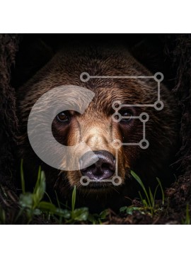 Intra Συλλεκτικό Ξύλινο Παζλ Plywood  4mm - Bear που αναδύεται από το Den Σε Ξύλινο Κουτί - Διαστάσεις: 10x10 cm – 25 κομμάτια