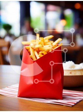 Σετ των 2 Intra Συλλεκτικό Ξύλινο Παζλ Plywood  4mm - Τραγανές τηγανιτές πατάτες σε κόκκινο δοχείο Σε Ξύλινο Κουτί - Διαστάσεις: 10x10 cm – 25 κομμάτια