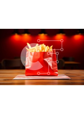 Σετ των 2 Intra Συλλεκτικό Ξύλινο Παζλ Plywood  4mm - Νόστιμες πατάτες σε κόκκινη τσάντα Σε Ξύλινο Κουτί - Διαστάσεις: 10x10 cm – 25 κομμάτια