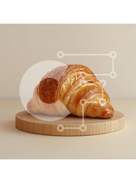 Σετ των 2 Intra Συλλεκτικό Ξύλινο Παζλ Plywood  4mm - Φρεσκοψημένο κρουασάν σε ξύλινη σανίδα Σε Ξύλινο Κουτί - Διαστάσεις: 10x10 cm – 25 κομμάτια