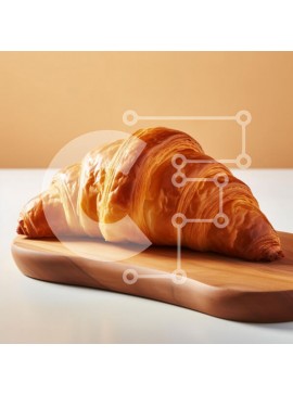 Σετ των 2 Intra Συλλεκτικό Ξύλινο Παζλ Plywood  4mm - Φρεσκοψημένο κρουασάν σε ξύλινη σανίδα Σε Ξύλινο Κουτί - Διαστάσεις: 10x10 cm – 25 κομμάτια